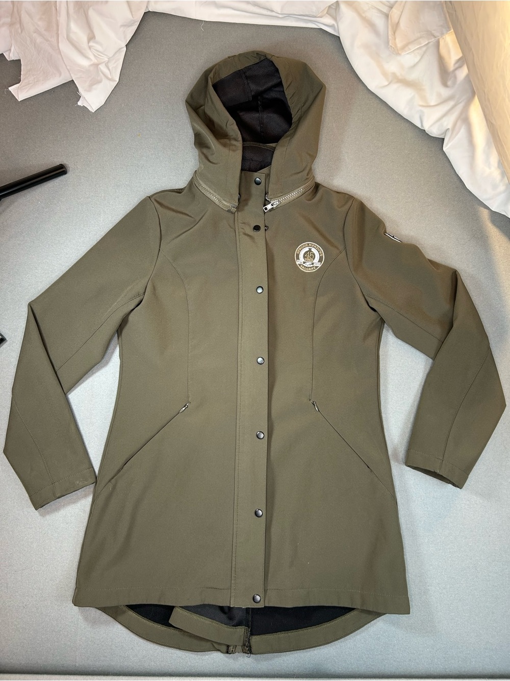 Noel Asmar Women's Equestrian Softshell Jacket Olive Green Rider Long Size Small